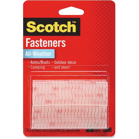 3M Reclosable Fastener, Acrylic Adhesive, 3 in, 1 in W, Clear RFD7090
